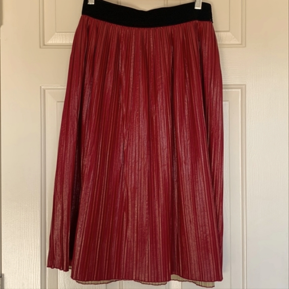Zara midi pleather skirt